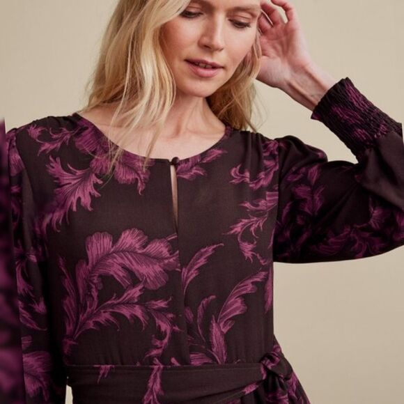 Soft Surroundings Dianthe Maxi Belted Fit & Flare Dress Size Large NWT - Picture 4 of 9